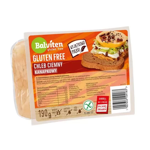 Gluténmentes szeletelt barna kenyér 190 g