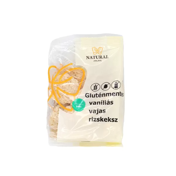 Gluténmentes natural rizskeksz  vaníliás vajas 100g