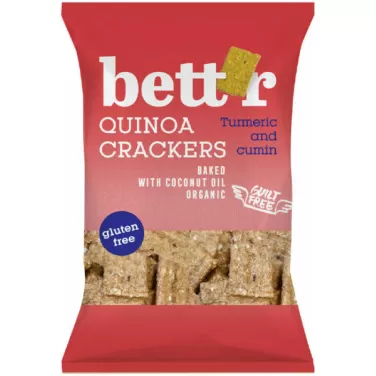 Bettr bio vegán gluténmentes quinoa kréker kurkuma&kömény 100 g