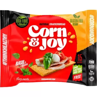 Gluténmentes corn&joy extrudált kenyér bazsalikom,paradicsom 80g
